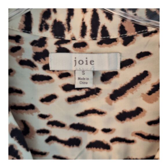 Joie Jumpsuit Jailee Leopard Print Small Relaxed Fit Cropped Hem Tie Belt - Picture 4 of 13
